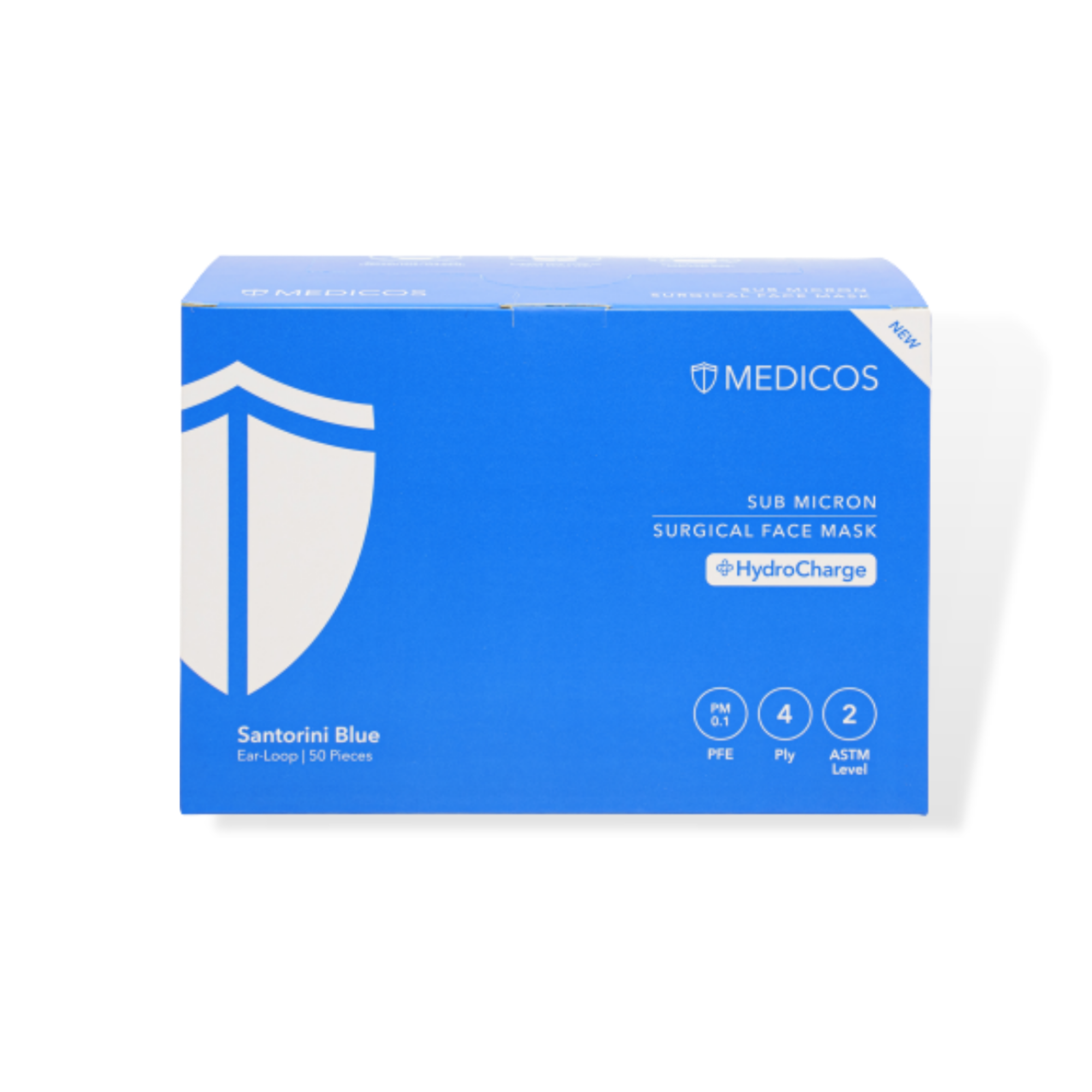 HydroCharge Sub Micron Surgical Face Mask (Santorini Blue) - MEDICOS